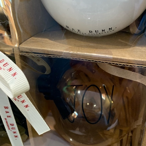 Rae Dunn set of 4 glass ornaments - Picture 3 of 5